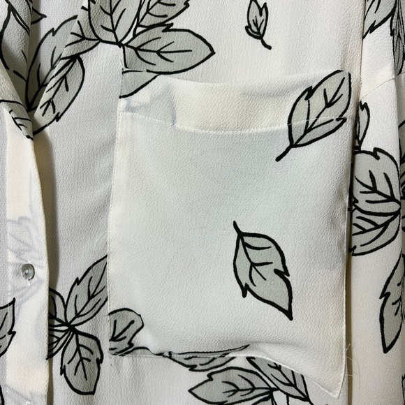 EUC Zara Basic Green Leaf Flowy Blouse Top, Size Medium - Picture 6 of 7